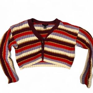 NWOT Forever 21 Multicolor Striped Knit Cardigan